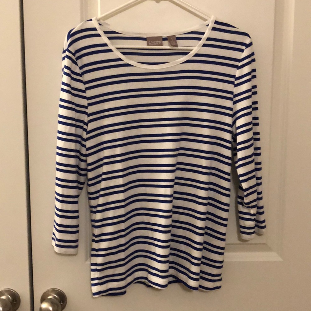 Blue & White striped long sleeve tee